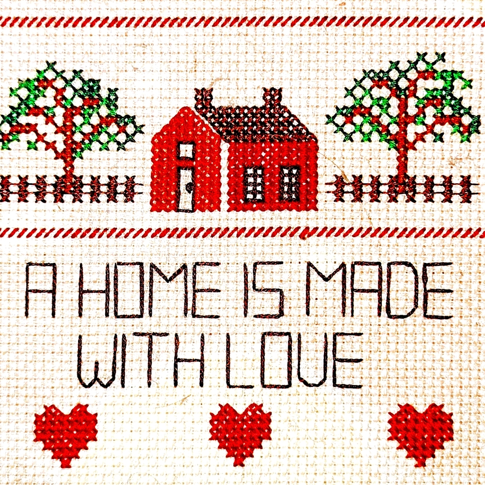 Vintage cross stitch logo. Not For Sale